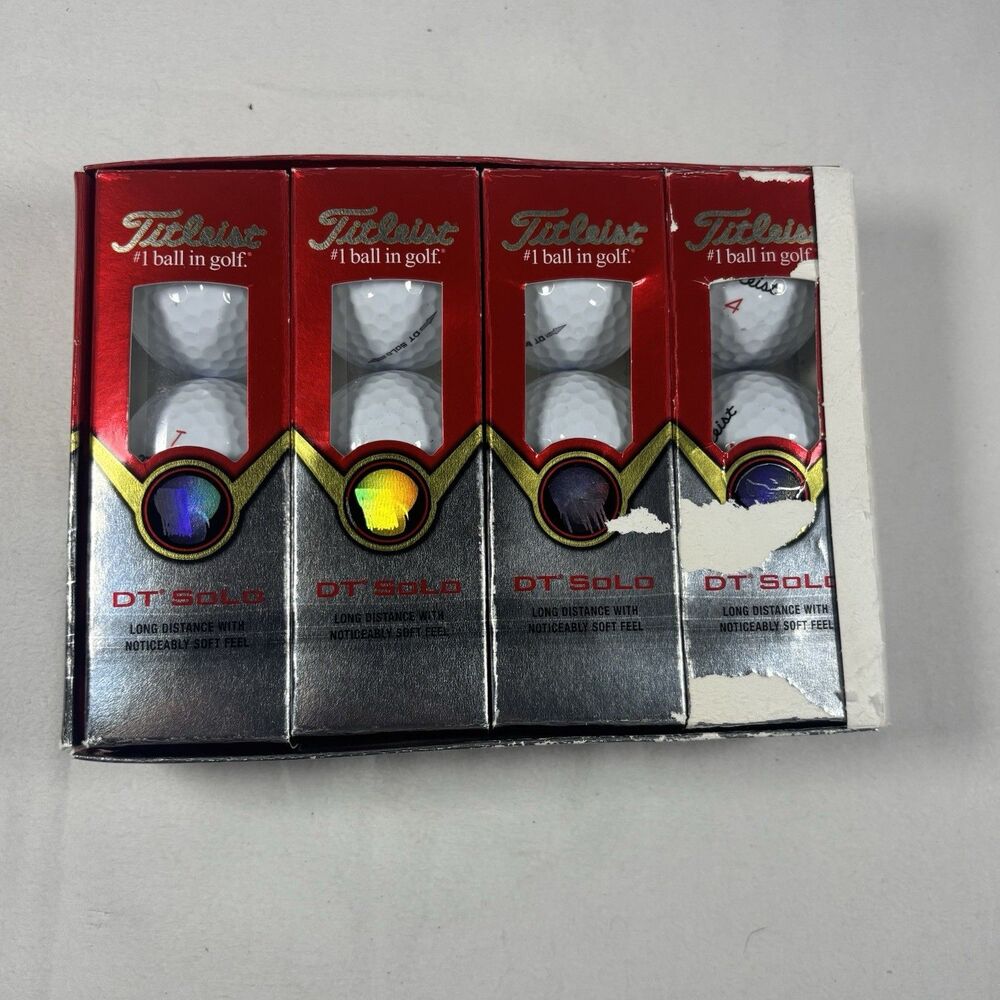 Titleist DT Solo Golf Balls Dozen 4 Sleeves Long Distance Soft Feel New